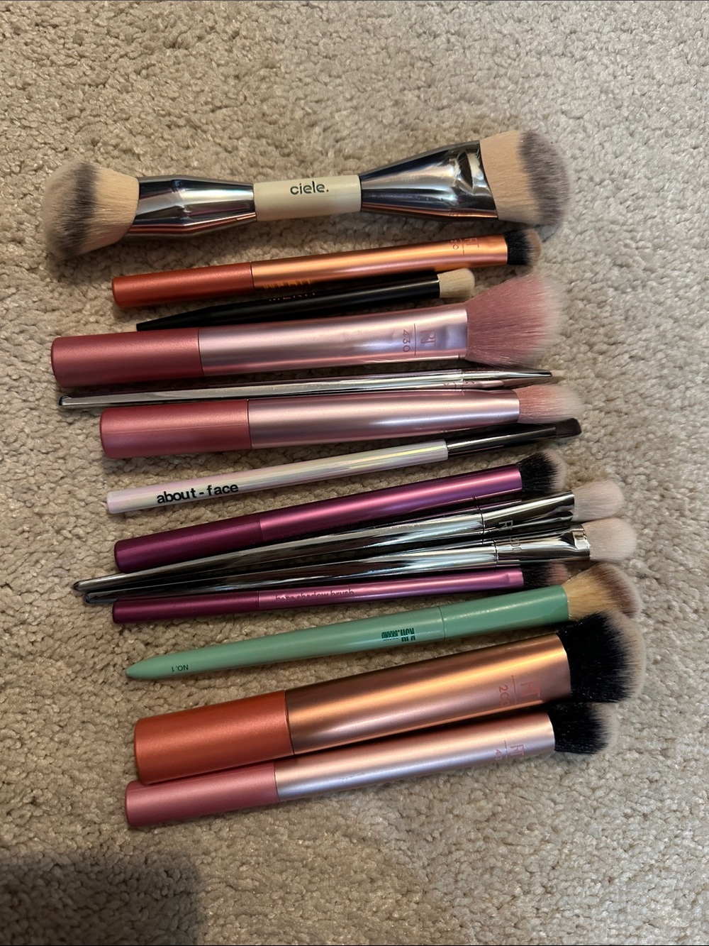 Lot of makeup brushes